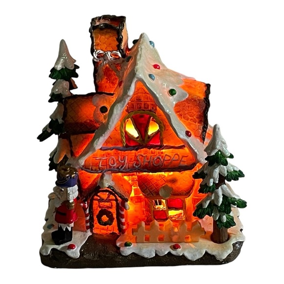 Illuminated Gingerbread Toy Shoppe House Of Lloyd Christmas Around The World VTG - Picture 1 of 12